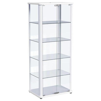 Aero LED 4-Shelf Glass Curio Display Cabinet White