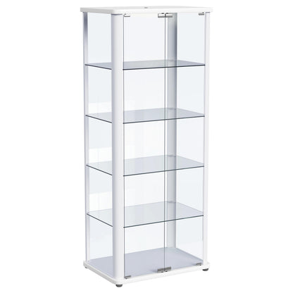 Aero LED 4-Shelf Glass Curio Display Cabinet White