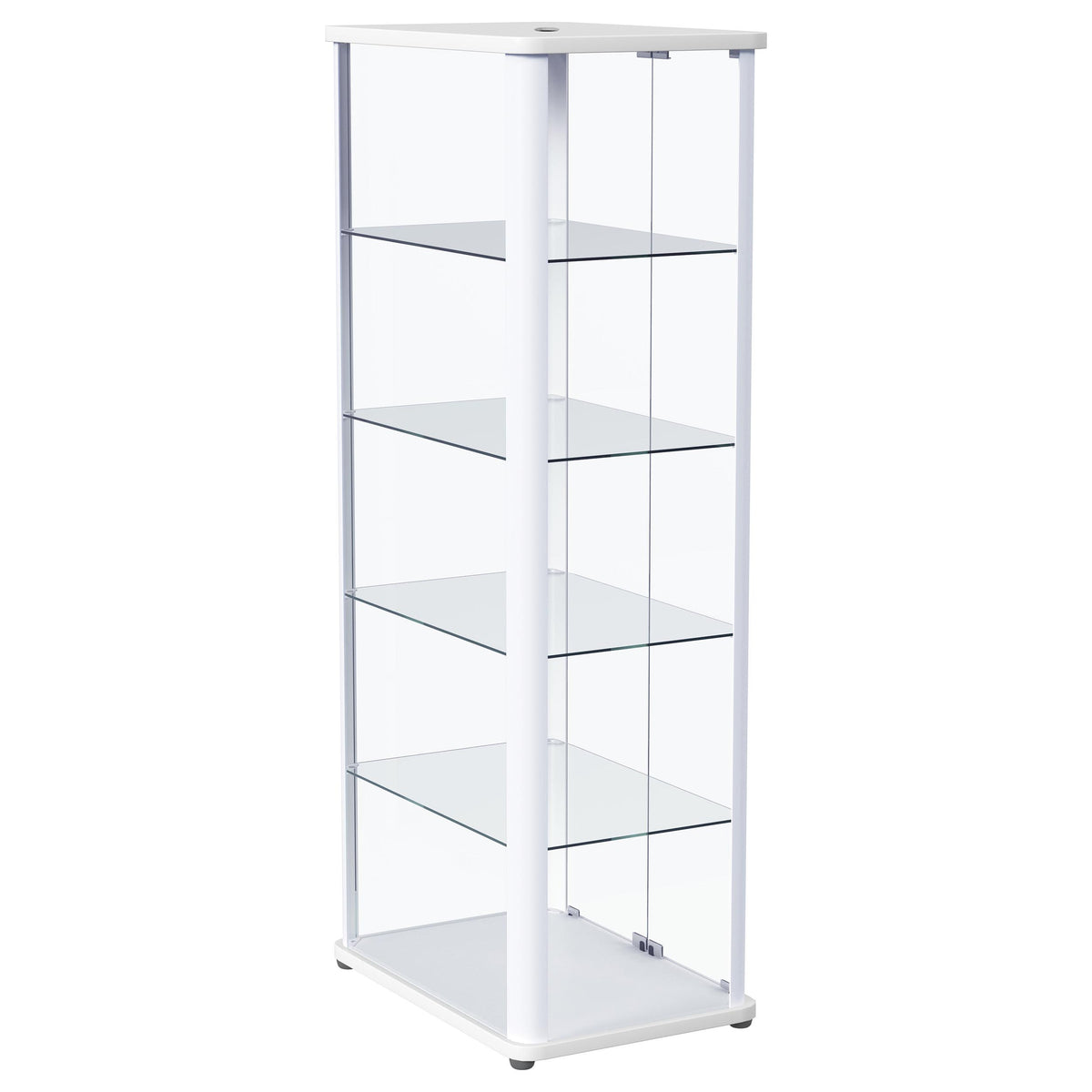 Aero LED 4-Shelf Glass Curio Display Cabinet White