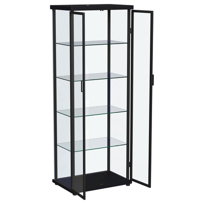 Carrillo LED 4-Shelf Glass Curio Display Cabinet Black