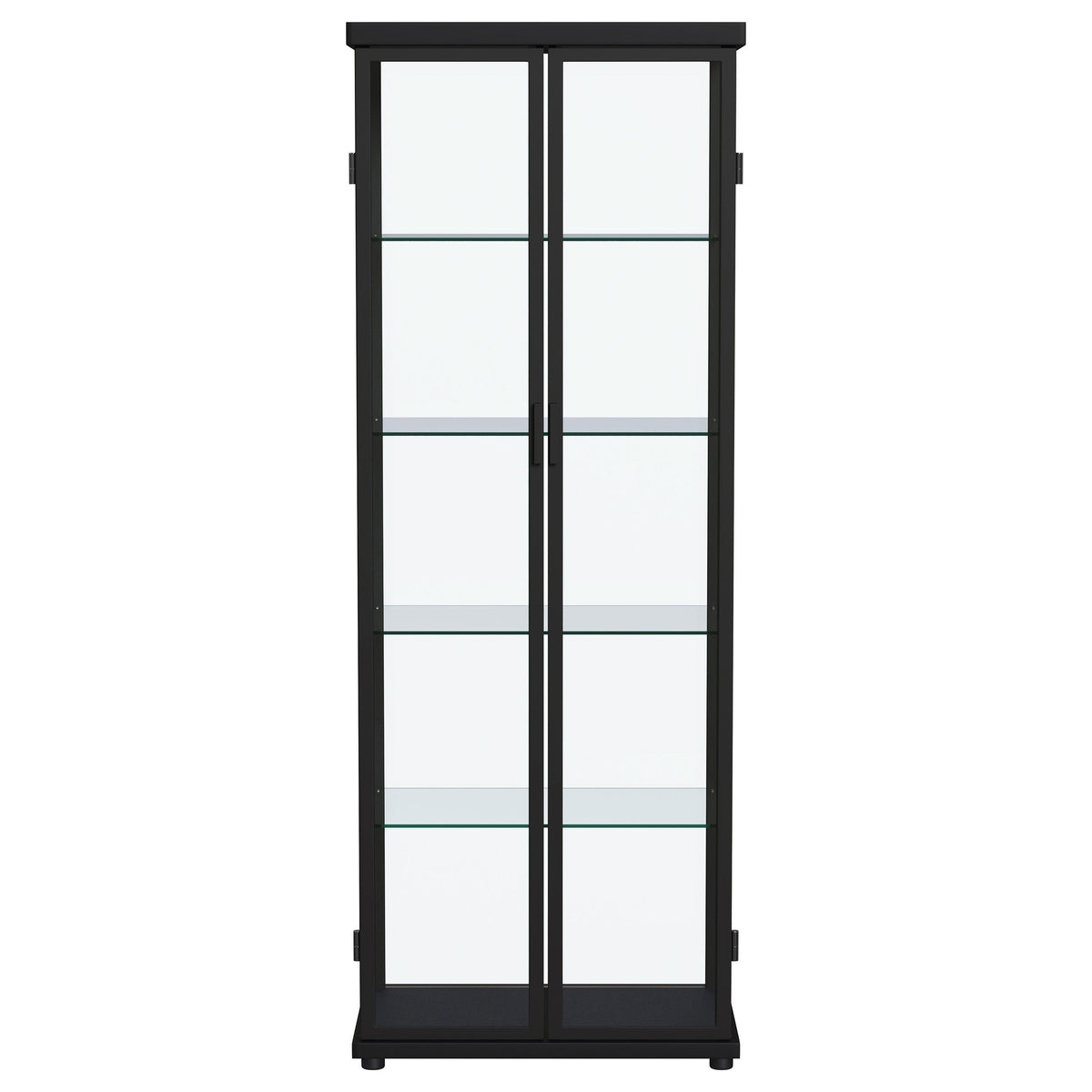 Carrillo LED 4-Shelf Glass Curio Display Cabinet Black