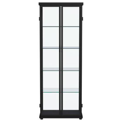 Carrillo LED 4-Shelf Glass Curio Display Cabinet Black