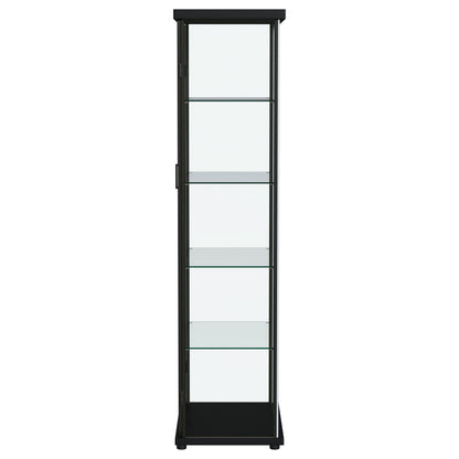 Carrillo LED 4-Shelf Glass Curio Display Cabinet Black