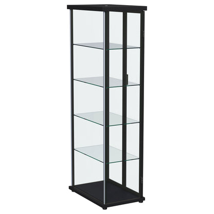 Carrillo LED 4-Shelf Glass Curio Display Cabinet Black