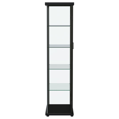 Carrillo LED 4-Shelf Glass Curio Display Cabinet Black