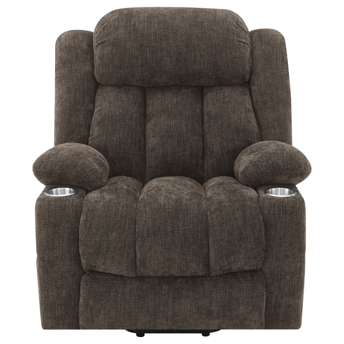 Houston Upholstered Power Lift Recliner Dark Brown