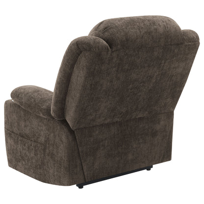Houston Upholstered Power Lift Recliner Dark Brown