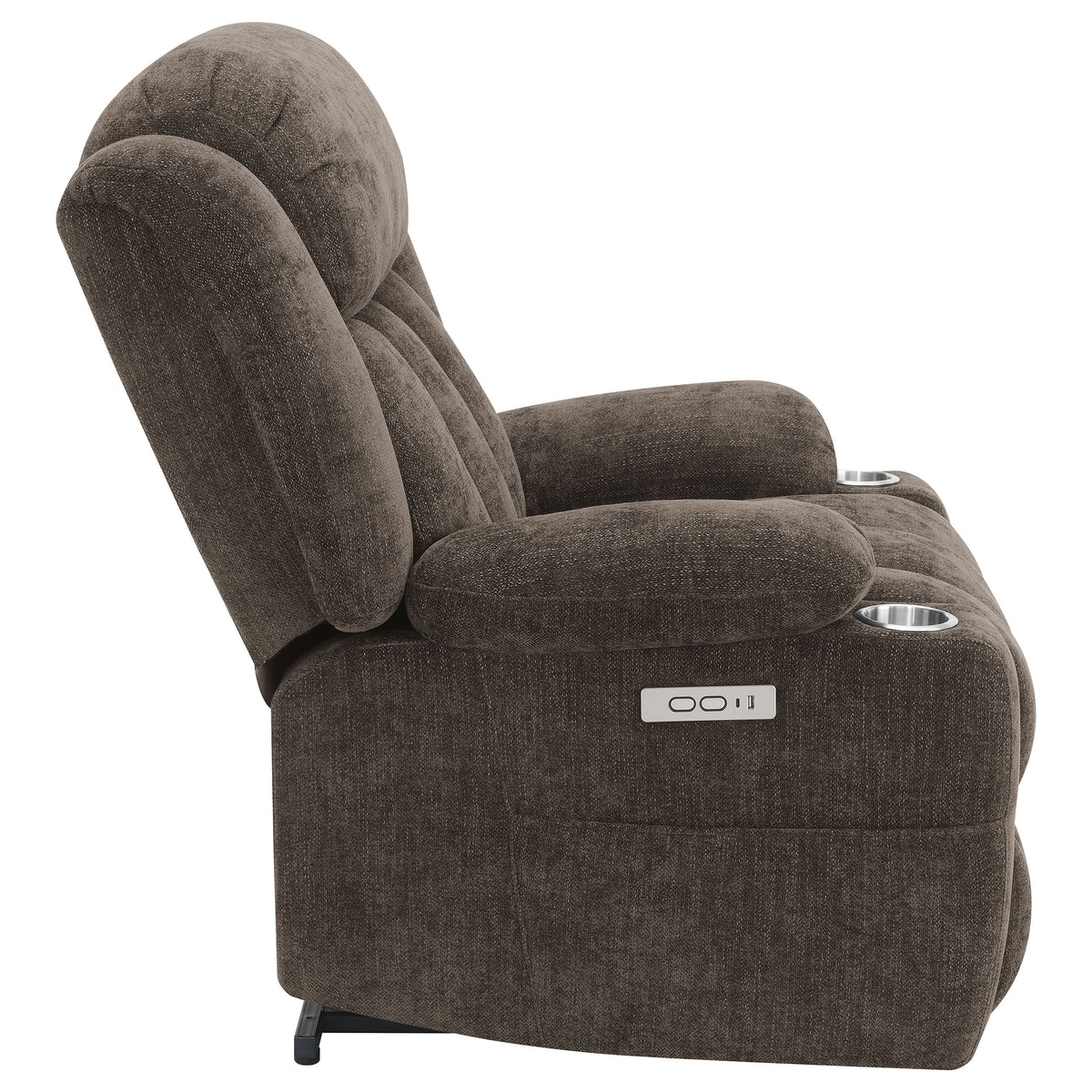 Houston Upholstered Power Lift Recliner Dark Brown