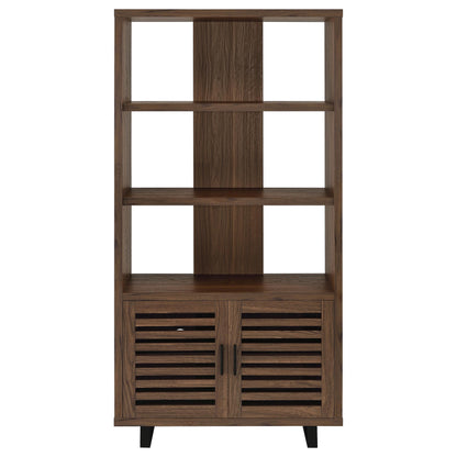 Maddox 71-inch 5-shelf Cabinet Bookcase Walnut
