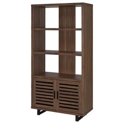 Maddox 71-inch 5-shelf Cabinet Bookcase Walnut