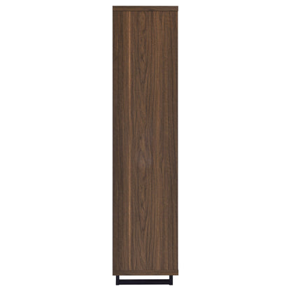 Maddox 71-inch 5-shelf Cabinet Bookcase Walnut