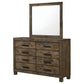 Woodmont 8-drawer Dresser with Mirror Rustic Golden Brown