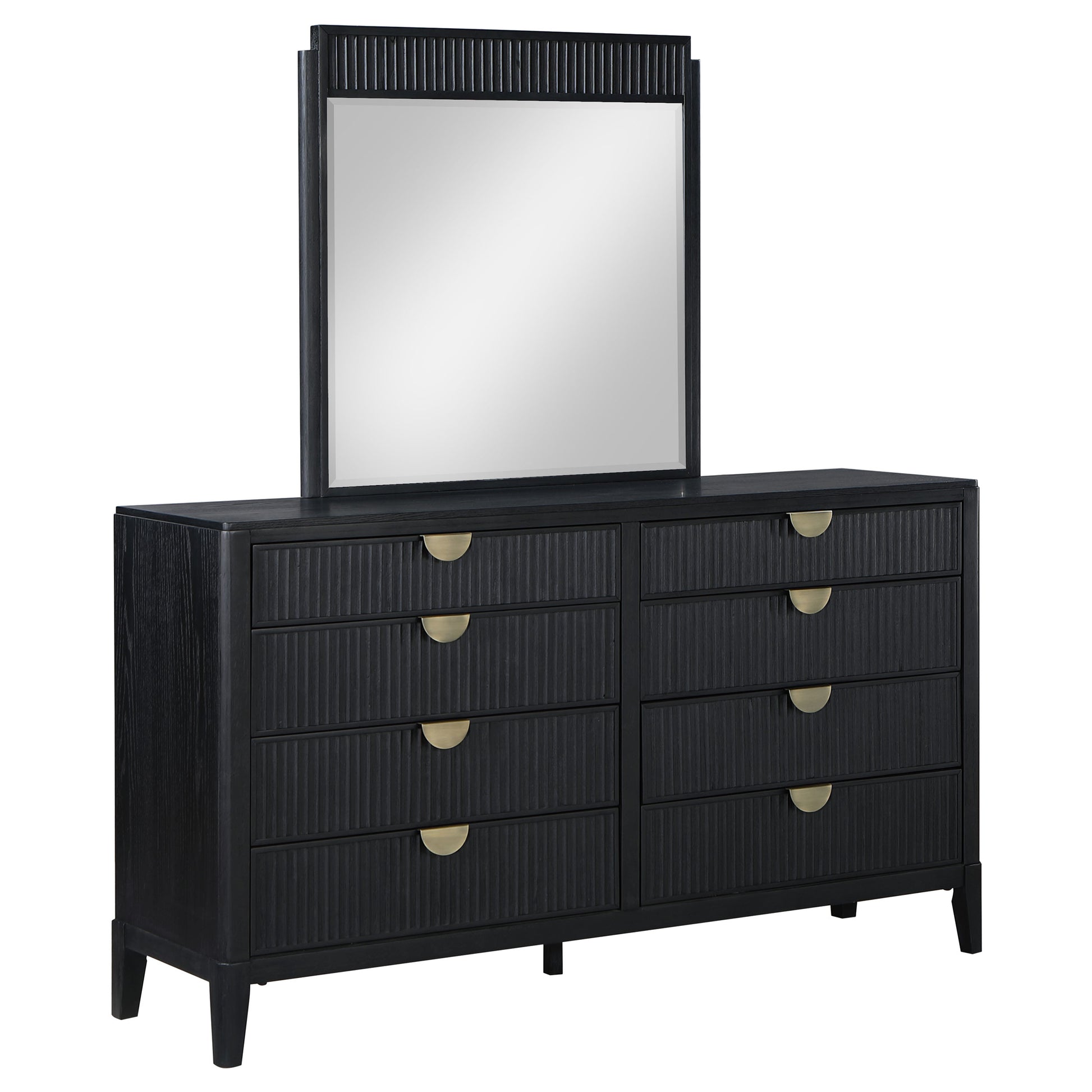 Brookmead 8-drawer Dresser with Mirror Black – Brian Furniture Online