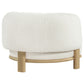 Lawler Upholstered Barrel Back Accent Chair Ivory and Natural
