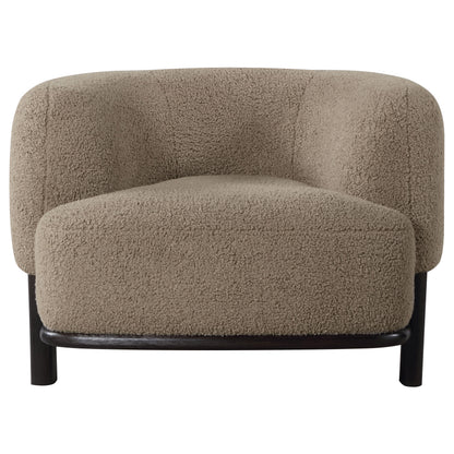 Lawler Upholstered Barrel Back Accent Chair Brown and Black