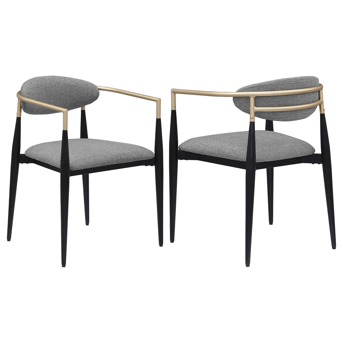 Bradbury Fabric Upholstered Dining Arm Chair Grey (Set of 2)