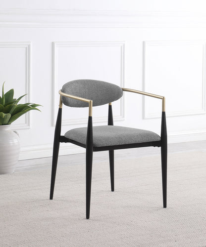 Bradbury Fabric Upholstered Dining Arm Chair Grey (Set of 2)