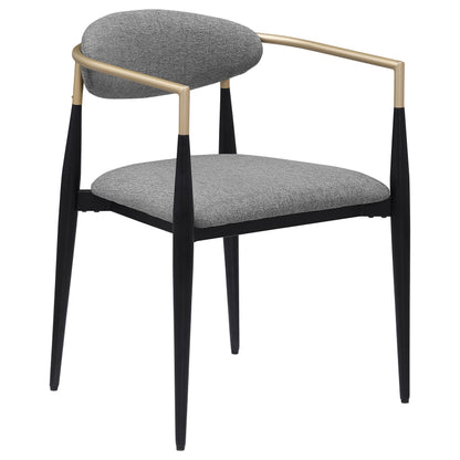 Bradbury Fabric Upholstered Dining Arm Chair Grey (Set of 2)