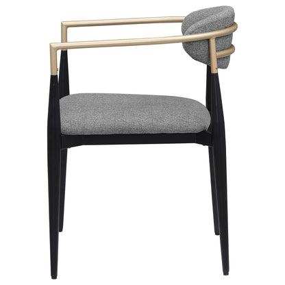 Bradbury Fabric Upholstered Dining Arm Chair Grey (Set of 2)