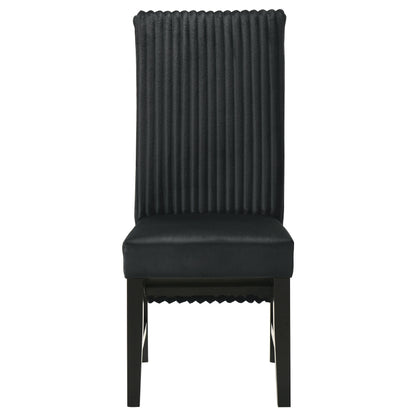 Barrand Channel-Back Upholstered Dining Side Chair Black Set of 2