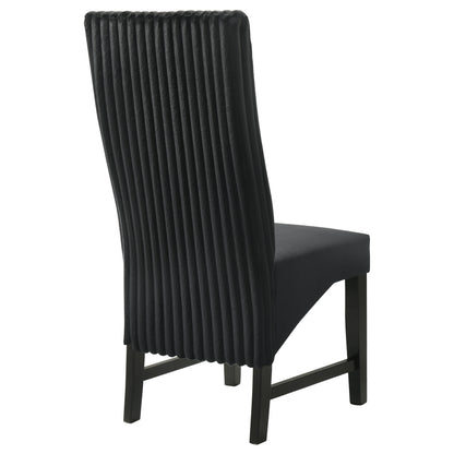 Barrand Channel-Back Upholstered Dining Side Chair Black Set of 2