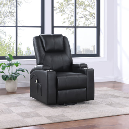 Armstrong Tufted Faux Leather Power Lift Massage Recliner Espresso