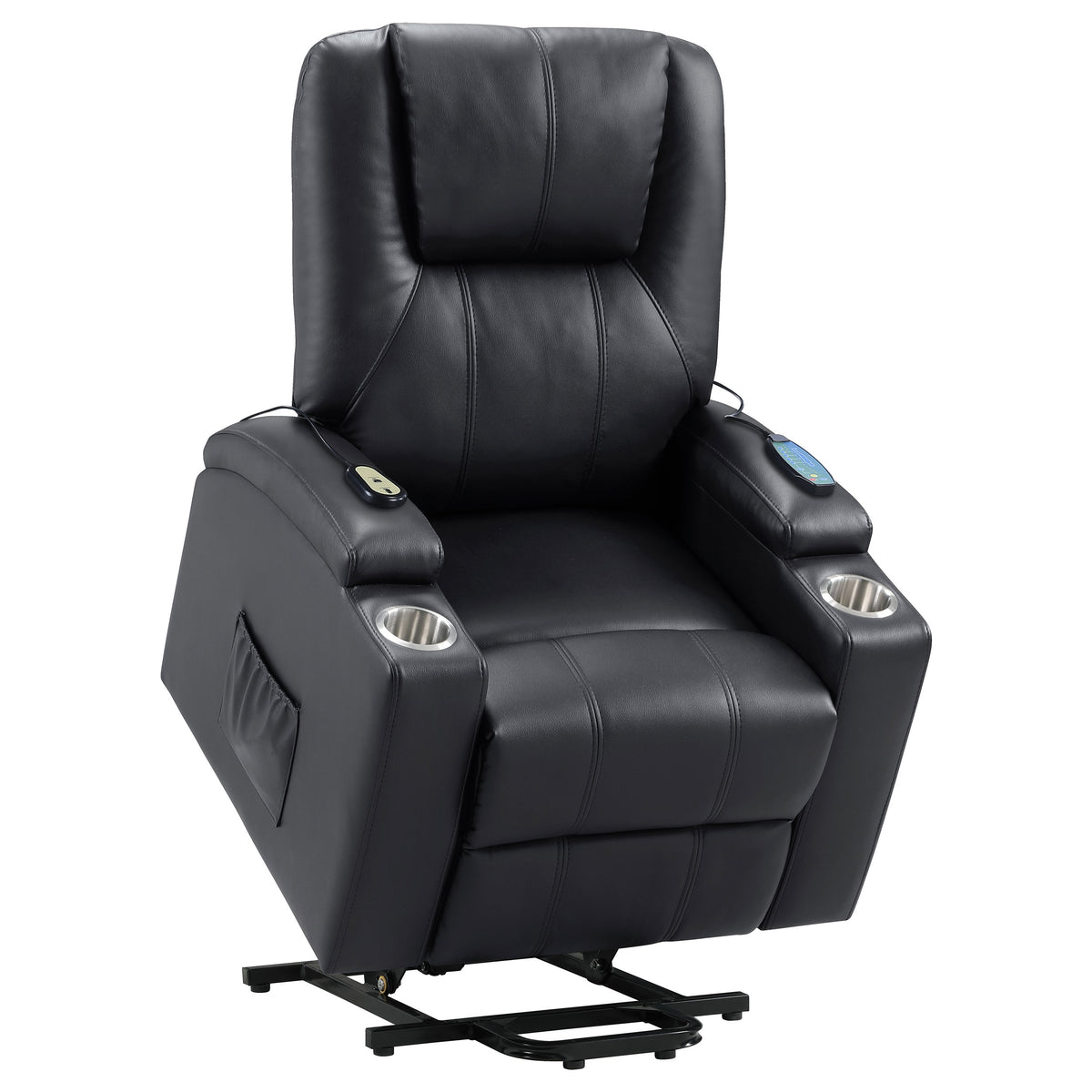 Armstrong Tufted Faux Leather Power Lift Massage Recliner Espresso