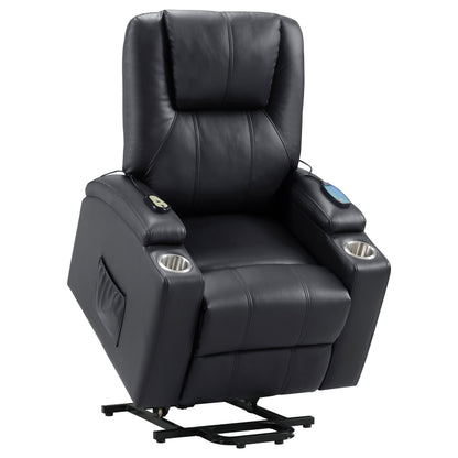 Armstrong Tufted Faux Leather Power Lift Massage Recliner Espresso