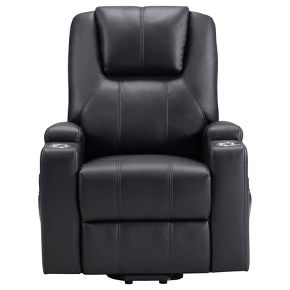 Armstrong Tufted Faux Leather Power Lift Massage Recliner Espresso