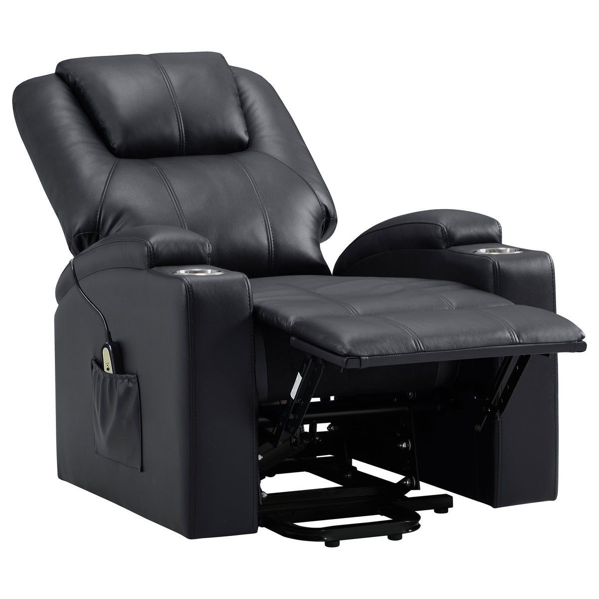 Armstrong Tufted Faux Leather Power Lift Massage Recliner Espresso