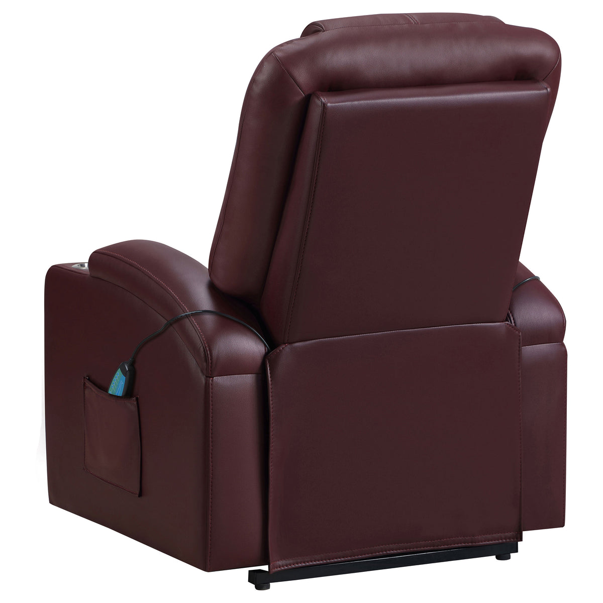 Armstrong Tufted Faux Leather Power Lift Massage Recliner Wine