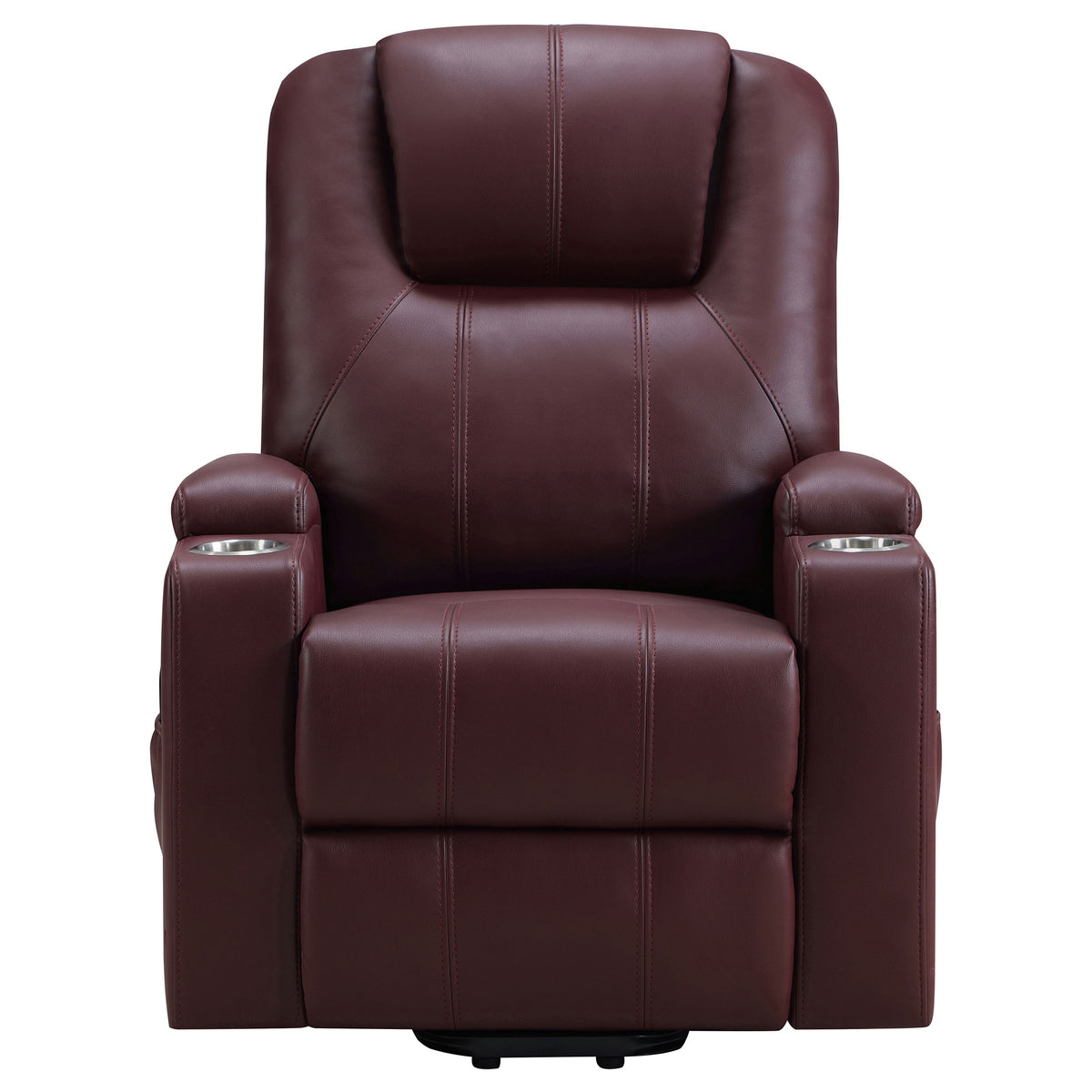 Armstrong Tufted Faux Leather Power Lift Massage Recliner Wine