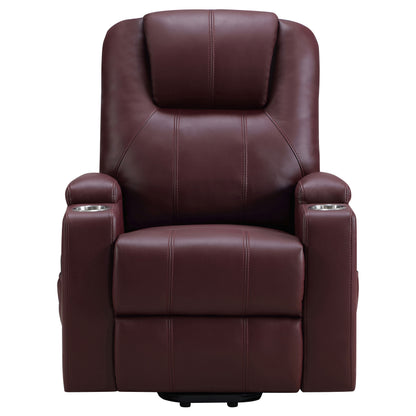 Armstrong Tufted Faux Leather Power Lift Massage Recliner Wine