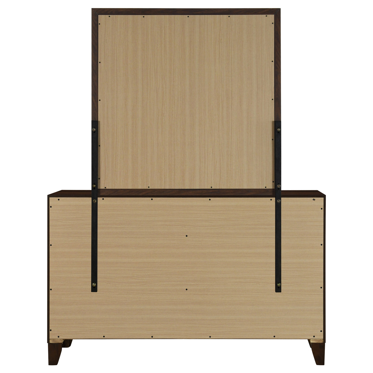 Welsley 6-drawer Dresser and Mirror Walnut
