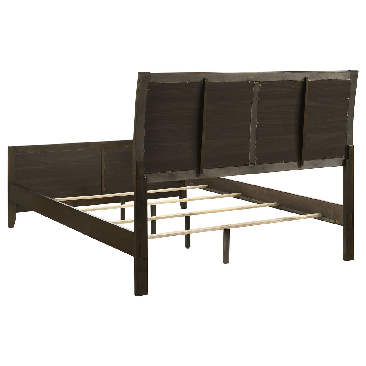Wilkes Queen Vertical-Channel Upholstered Panel Bed Dark Cocoa