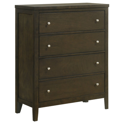 Wilkes 5-Piece Queen Bedroom Set with Upholstered Bed Dark Cocoa