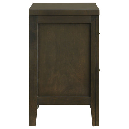 Wilkes Transitional 2-Drawer Nightstand with Metal Knobs Dark Cocoa