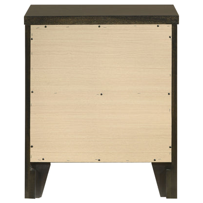 Wilkes Transitional 2-Drawer Nightstand with Metal Knobs Dark Cocoa