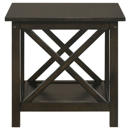 Rachelle 3-piece Rectangular Coffee Table Set Dark Merlot