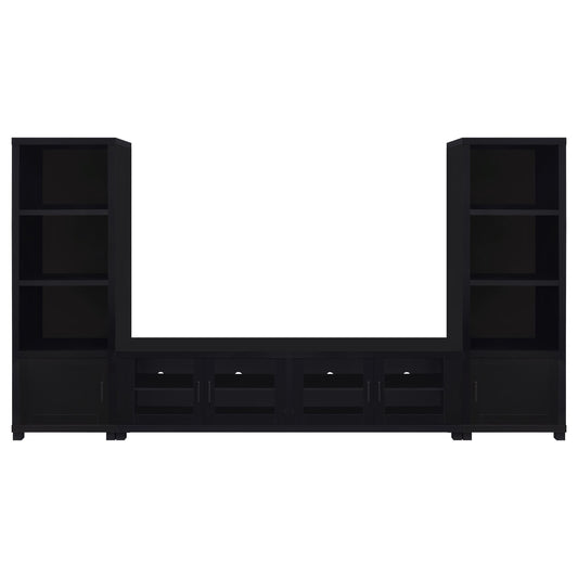 Sachin 3-piece Entertainment Center 79-inch TV Stand Black