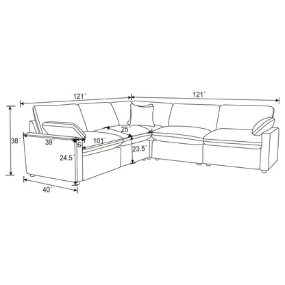 Collins 5-piece Modular Power Reclining Sectional Dark Grey
