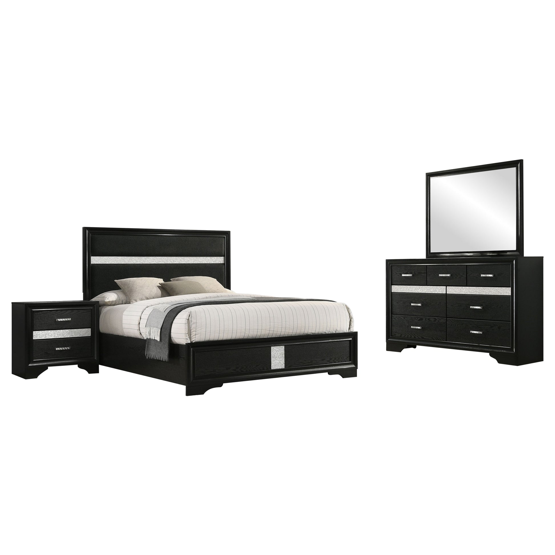 Miranda 4-piece California King Bedroom Set Black Brian Furniture Online Miranda 4-piece California King Bedroom Set Black Brian Furniture Online