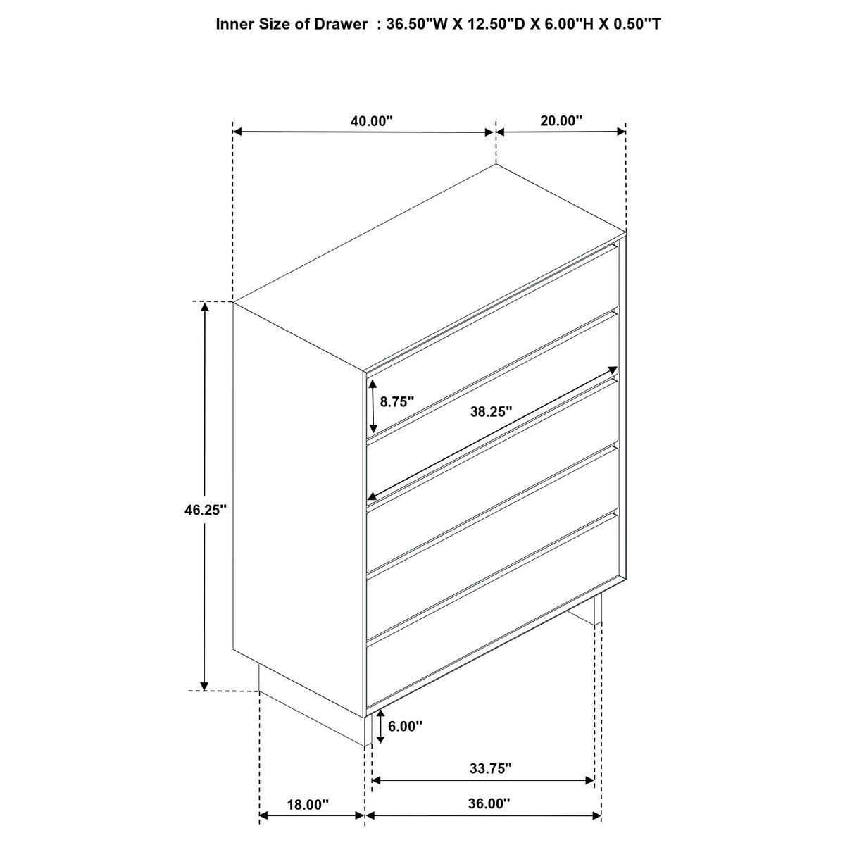 Glenwood 4-drawer Chest of Drawers Warm Brown