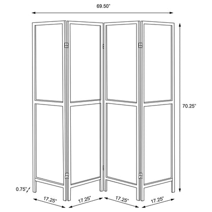 Deepika 4-Panel Room Divider Folding Screen Rustic Nutmeg