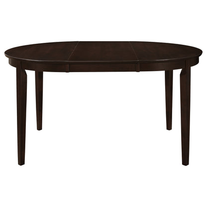 Gabriel 5-Piece Lattice-Back Oval Extension Dining Set Cappuccino