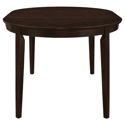 Gabriel 5-Piece Lattice-Back Oval Extension Dining Set Cappuccino