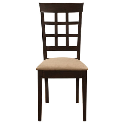 Gabriel 5-Piece Lattice-Back Oval Extension Dining Set Cappuccino