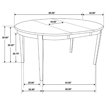 Gabriel 5-Piece Lattice-Back Oval Extension Dining Set Cappuccino
