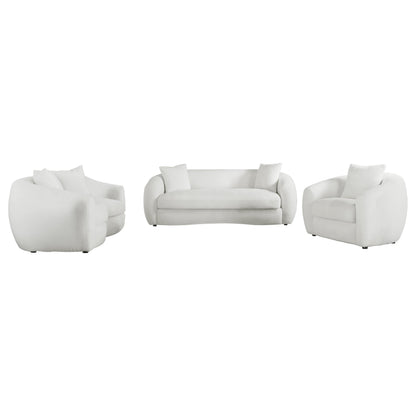 Isabella 3-piece Sherpa Upholstered Sofa Set Natural