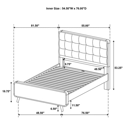 Robyn Wood Full Platform Bed Dark Walnut